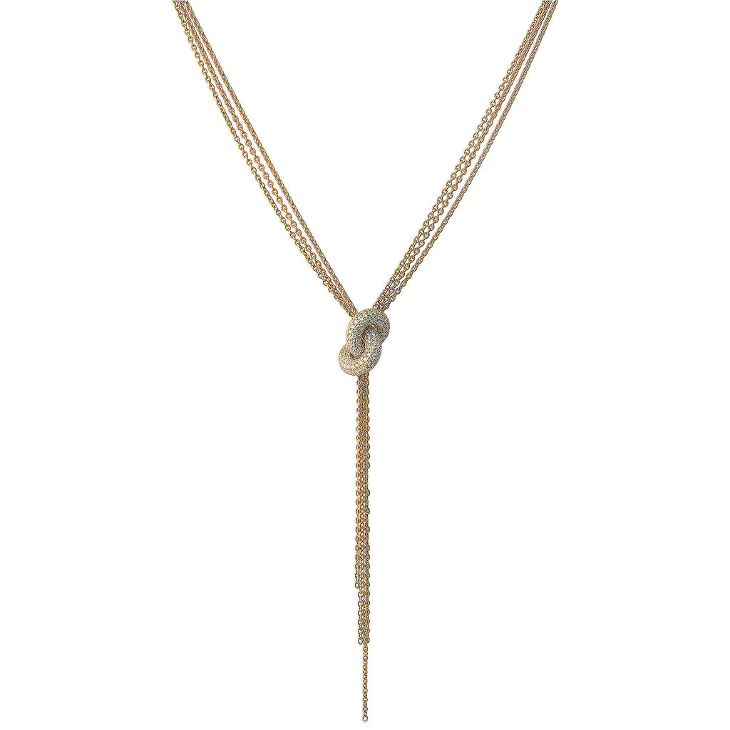 The Legacy Knot 18K Gold Necklace w. Diamonds