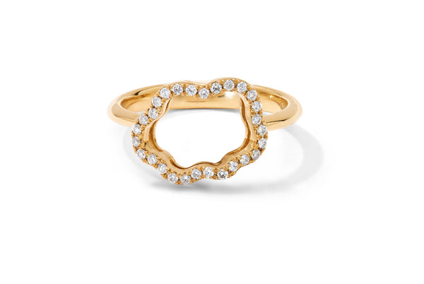 Golden Cloud 18K Gold Ring w. Diamonds