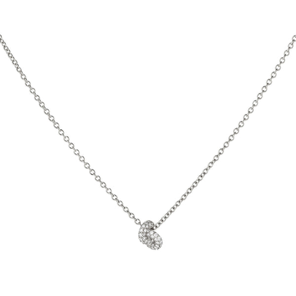 The Legacy Knot Mini 18K Whitegold Necklace w. Diamonds