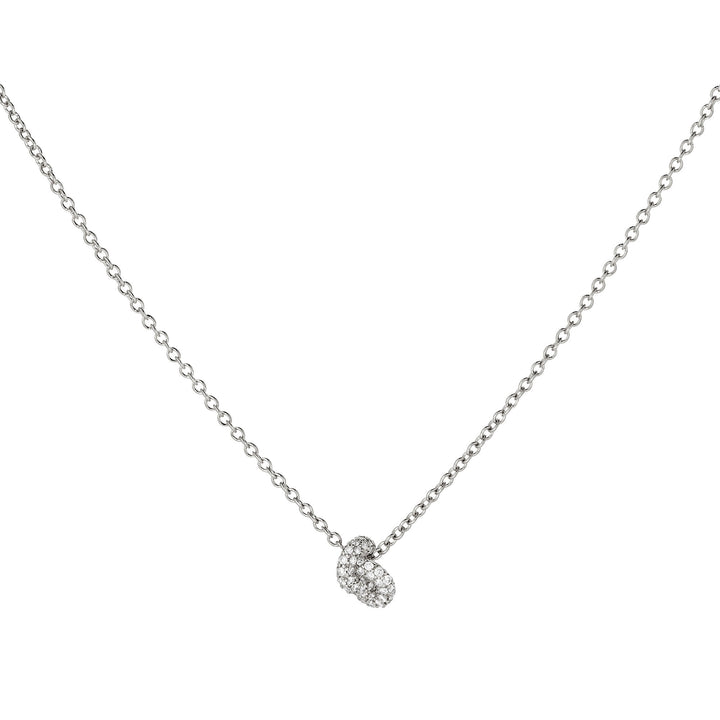 The Legacy Knot Mini 18K Whitegold Necklace w. Diamonds