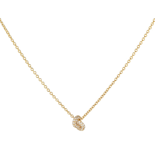 The Legacy Knot Mini 18K Gold Necklace w. Diamonds