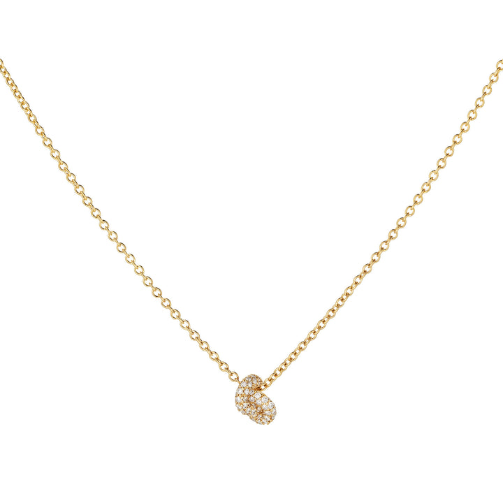 The Legacy Knot Mini 18K Gold Necklace w. Diamonds