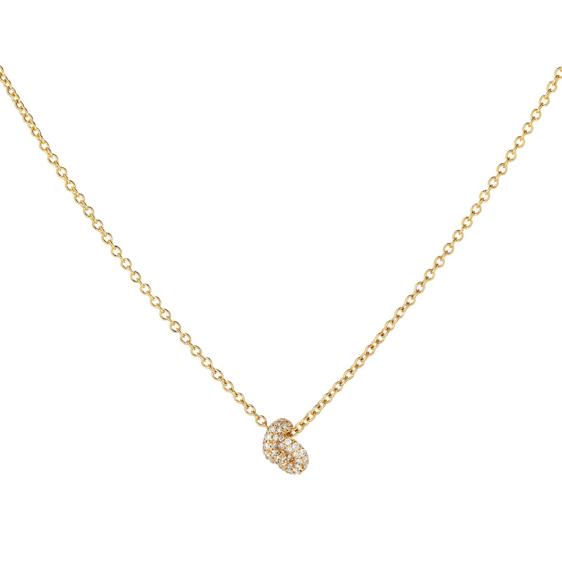 The Legacy Knot Mini 18K Gold Necklace w. Diamonds