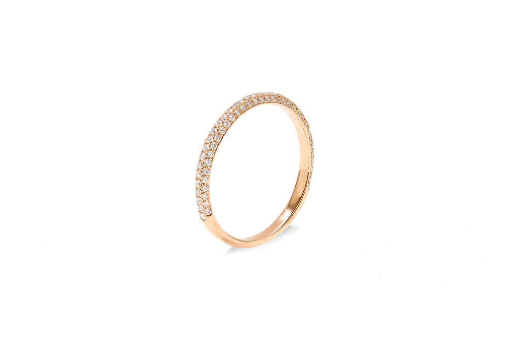 Amore The Luxury Half 18K Rosegold Ring w. Diamonds