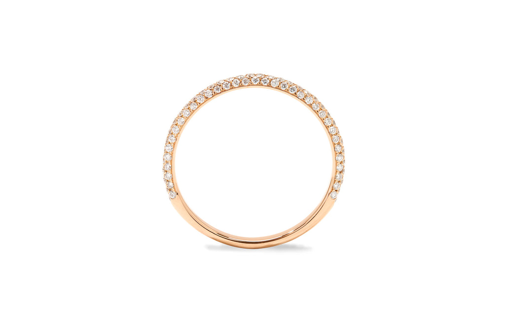 Amore The Luxury Half 18K Rosegold Ring w. Diamonds