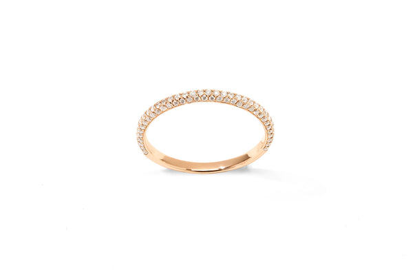 Amore The Luxury Half 18K Rosegold Ring w. Diamonds