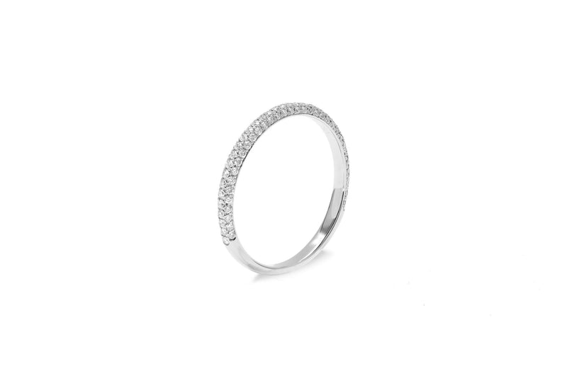Amore The Luxury Halv 18K Hvidguld Ring m. Diamanter