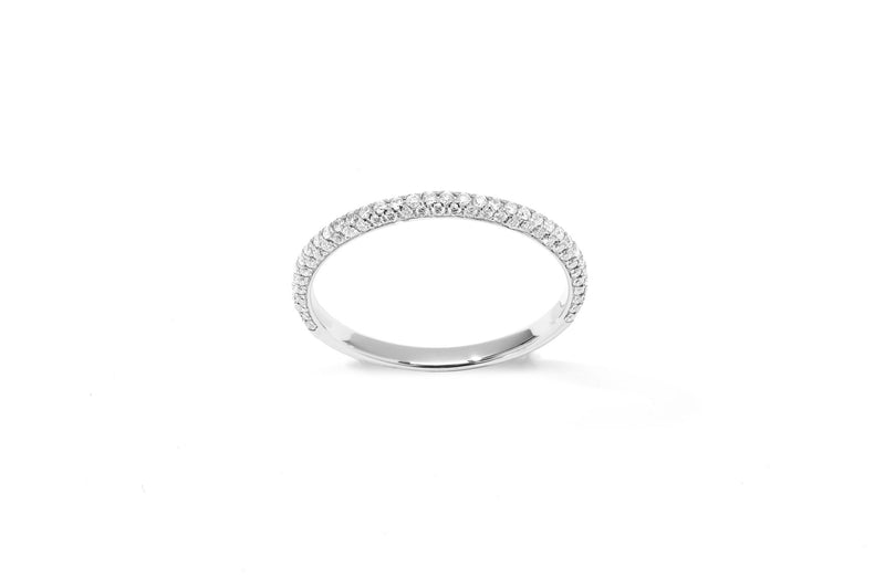 Amore The Luxury Halv 18K Hvidguld Ring m. Diamanter