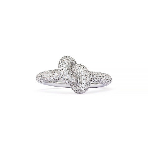 Legacy Knot Small (Tight) 18K Whitegold Ring w. Diamonds
