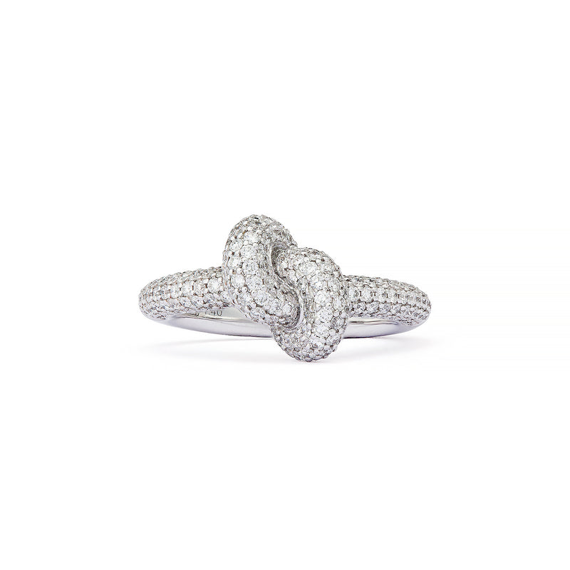 Legacy Knot klein (eng) 18K Whitegold Ring w. Diamanten