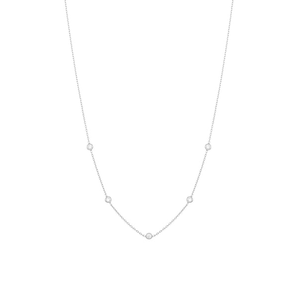 Tiny 18K Whitegold Necklace w. Diamonds