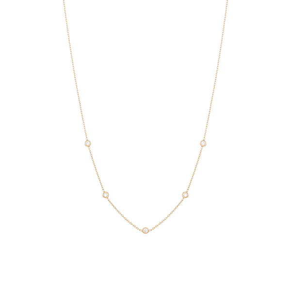 Alexa Fine Jewelry | Tiny 18K Guld Halskæde m. Diamanter