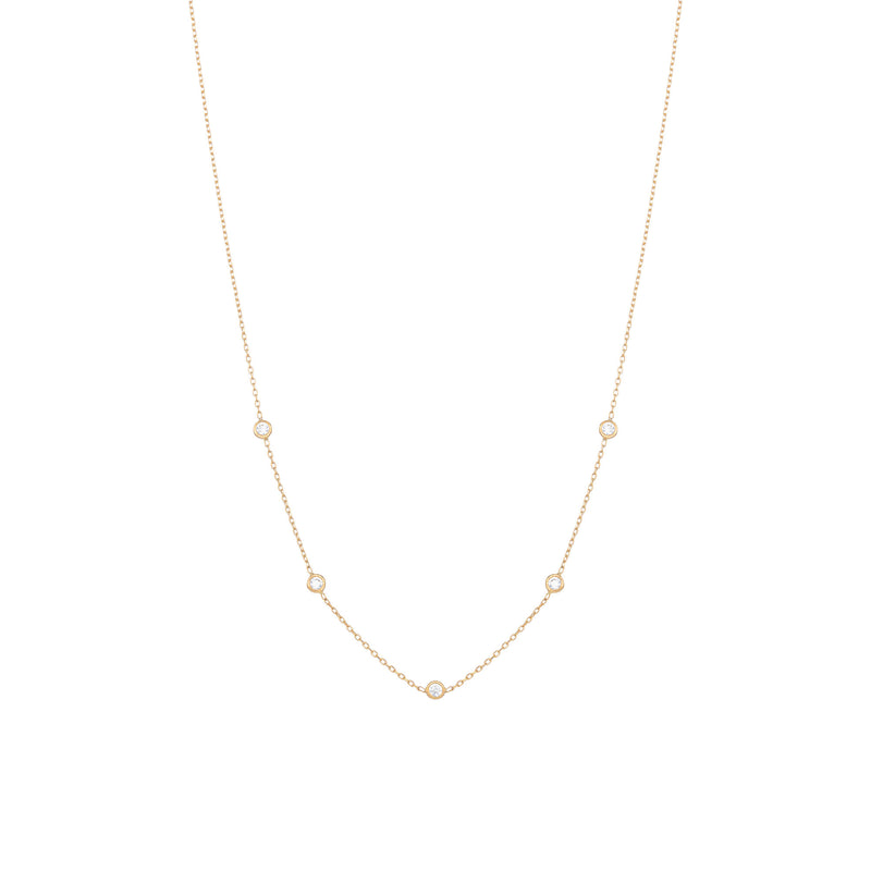 Alexa Fine Jewelry | Tiny 18K Gold Necklace w. Diamonds