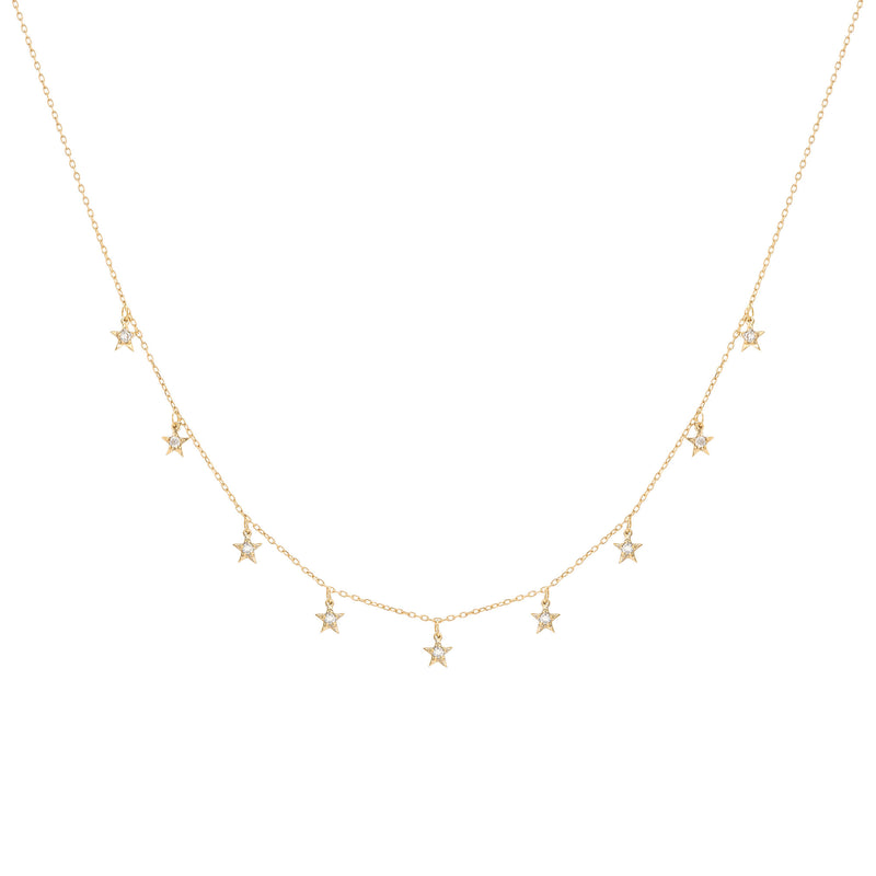 Tiny Star Halskette aus 18K Gold mit Diamant