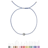 Tiny Sølv Armbånd m. Sort Diamant Disc