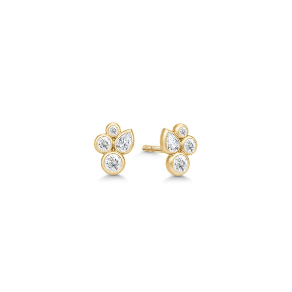 Treasure Mini Gold Plated Earrings w. Clear Zirconia