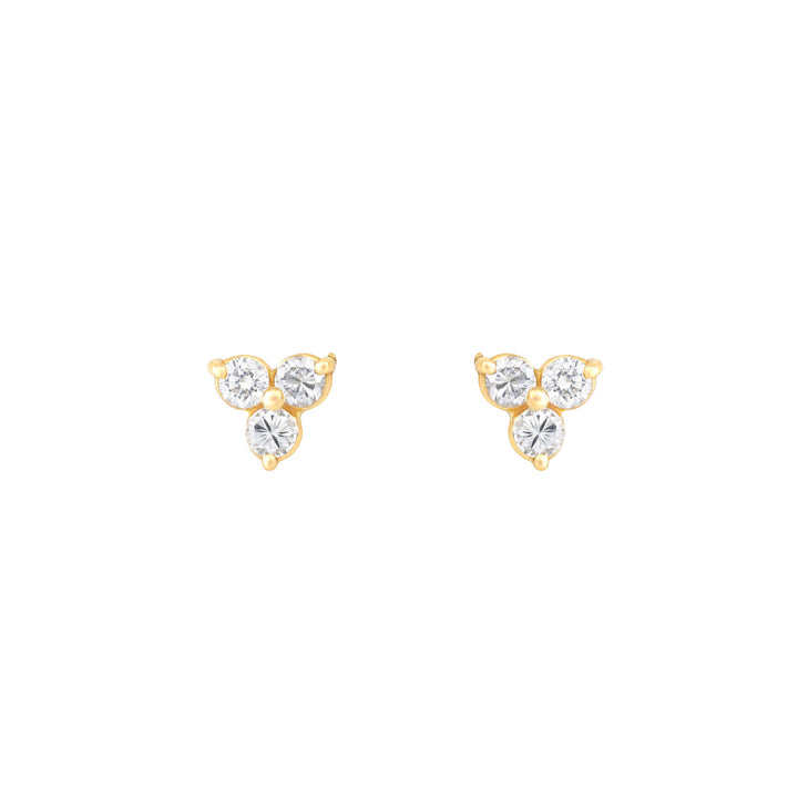 Triangle Diamond 18K Gold Stud w. Diamond