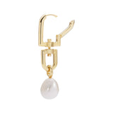 Trianglen Gold Plated Earring w. Pearl