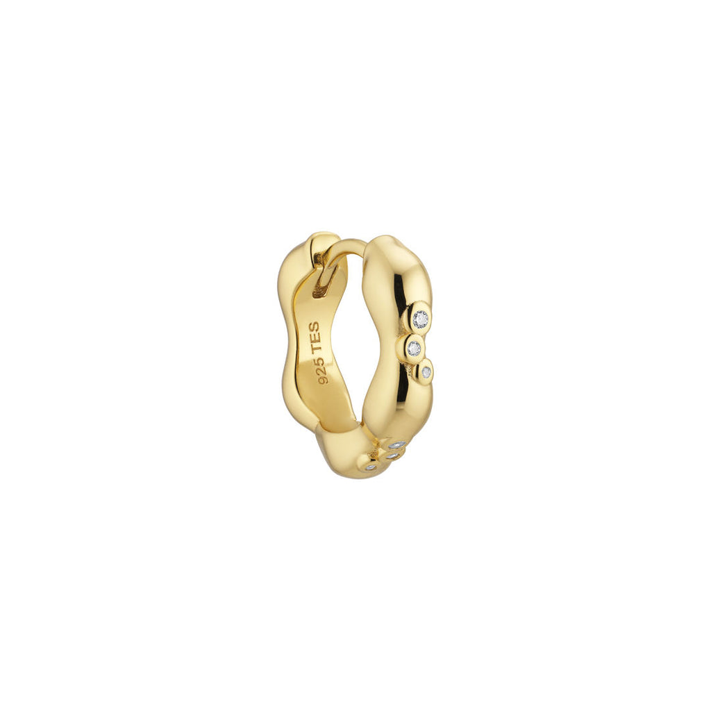 Trinity 18K Gold plattiert Huggie W. Zirkonia