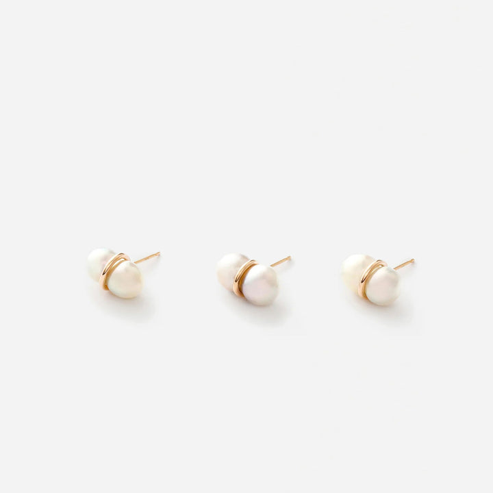 Twin Pearl M 18K Gold Earring