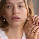 Twinkle 18K Gold Earrings w. Pearls & Diamonds