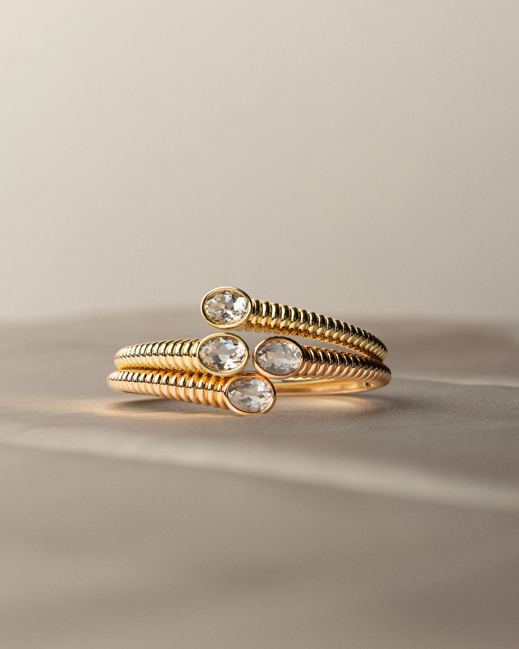 Twisted Sister 14K Gold Bracelet w. Topazes