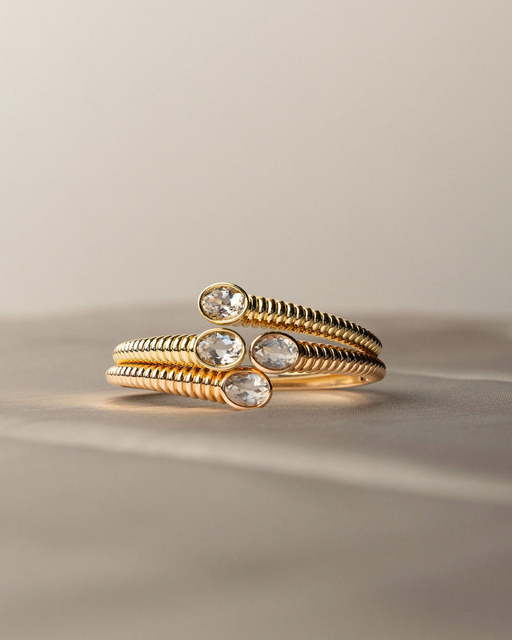 Twisted Sister 14K Gold Bracelet w. Topazes