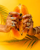 Twisted Sister 14K Gold Ring w. Topaz