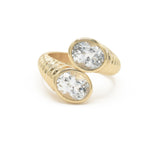 Twisted Sister 14K Gold Ring w. Topaz
