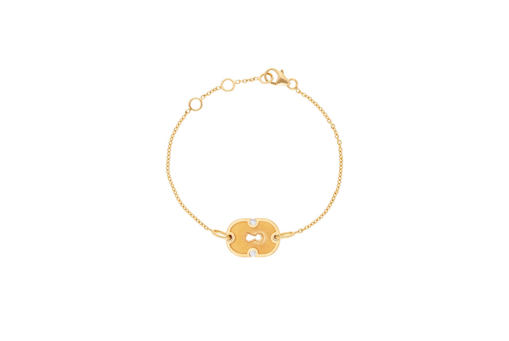 Unlock Gold 18K Gold & Ceramic Bracelet w. Diamonds