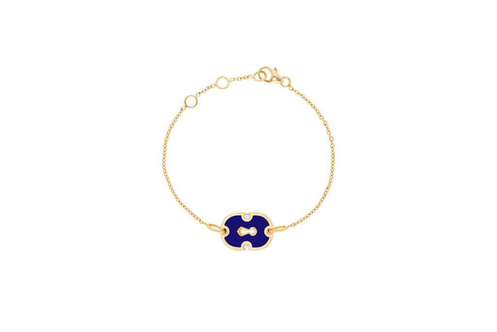 Unlock Arizona Blue 18K Gold & Ceramic Bracelet w. Diamonds