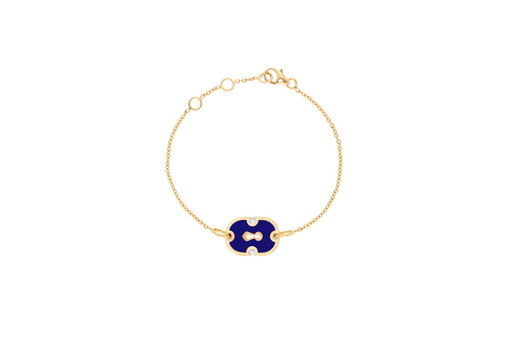 Unlock Arizona Blue 18K Gold & Ceramic Bracelet w. Diamonds