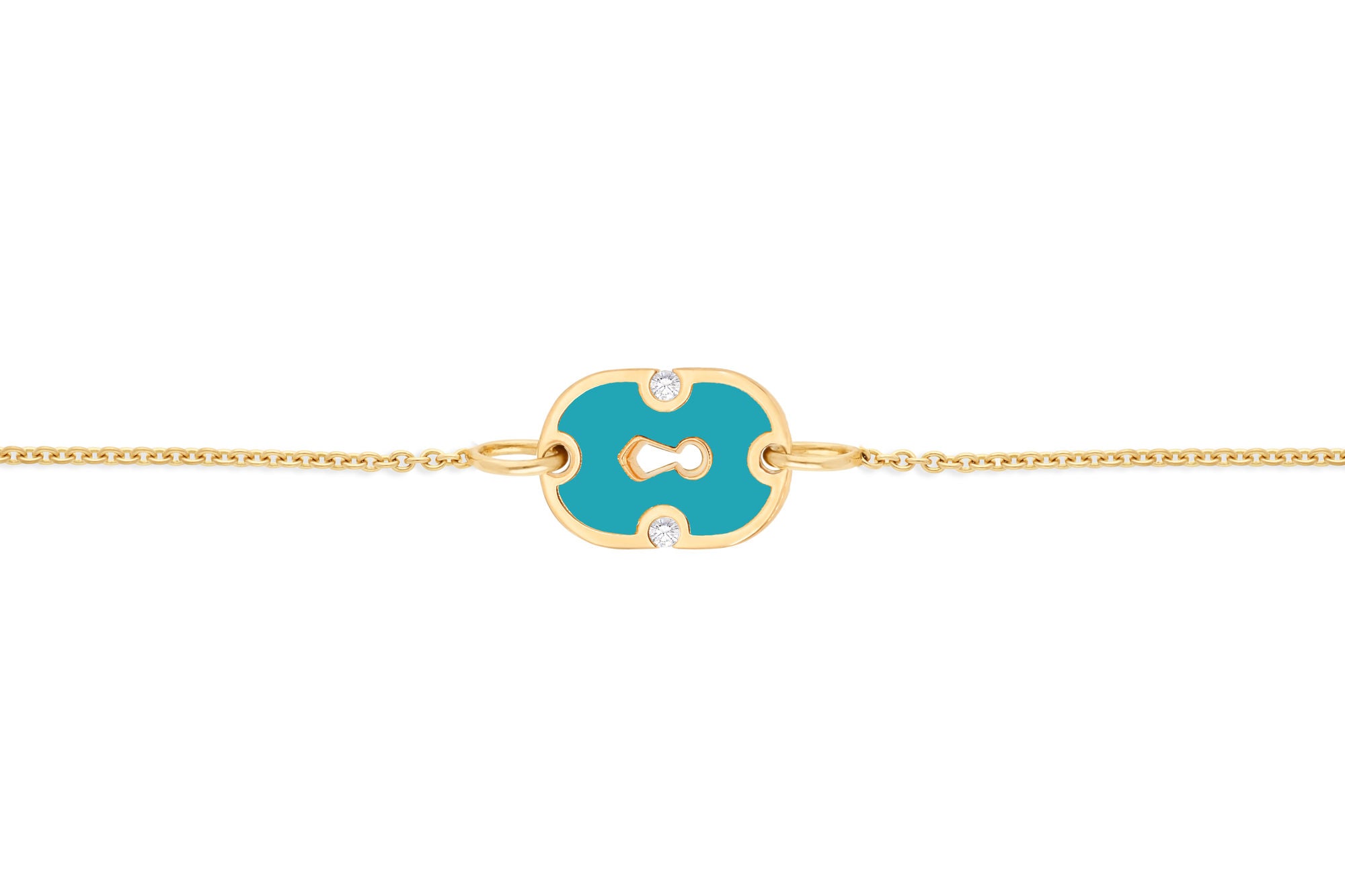 Unlock Cyan 18K Gold & Ceramic Bracelet w. Diamonds