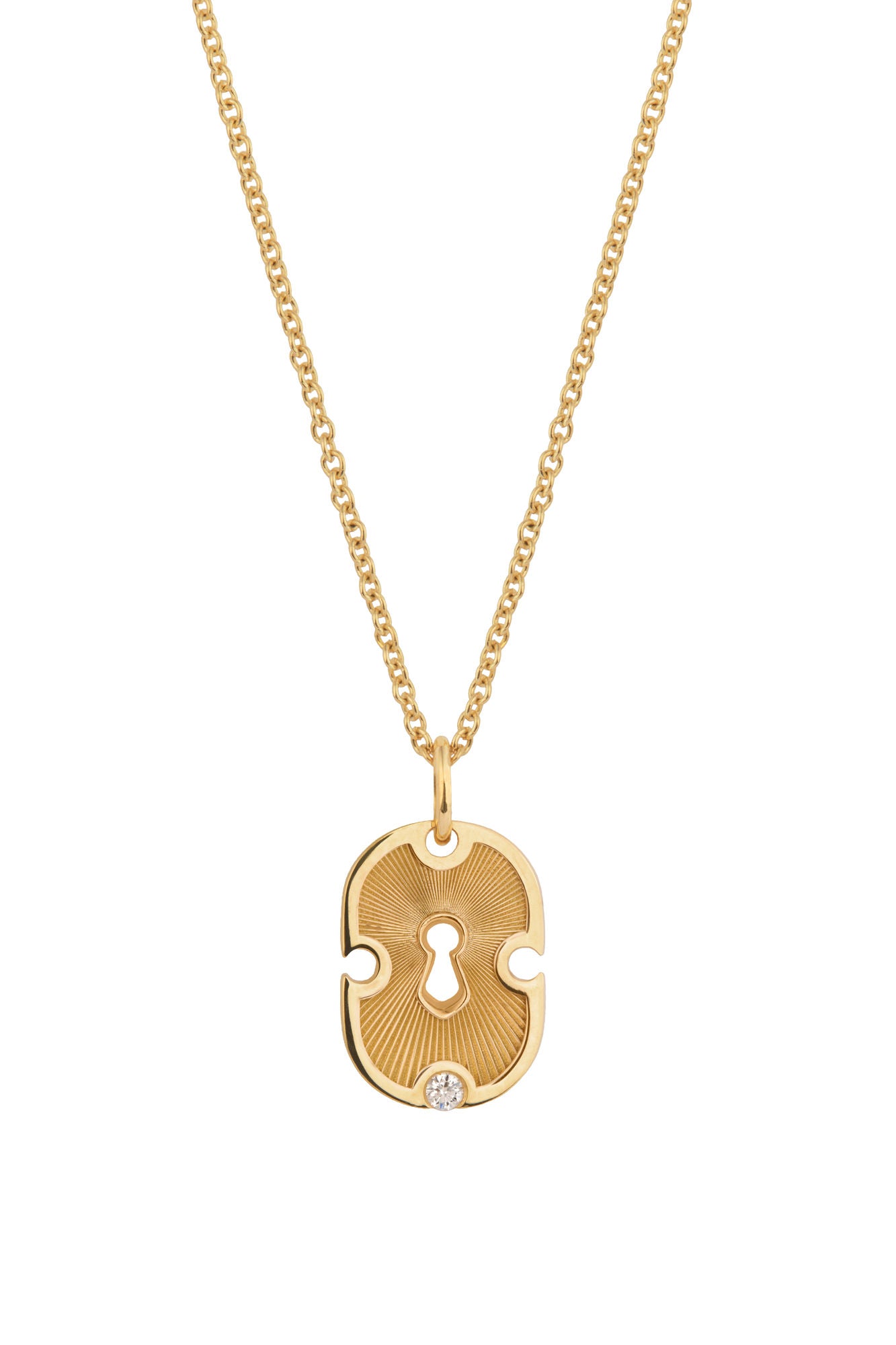 Unlock Gold 18K Gold & Ceramic Necklace w. Diamond