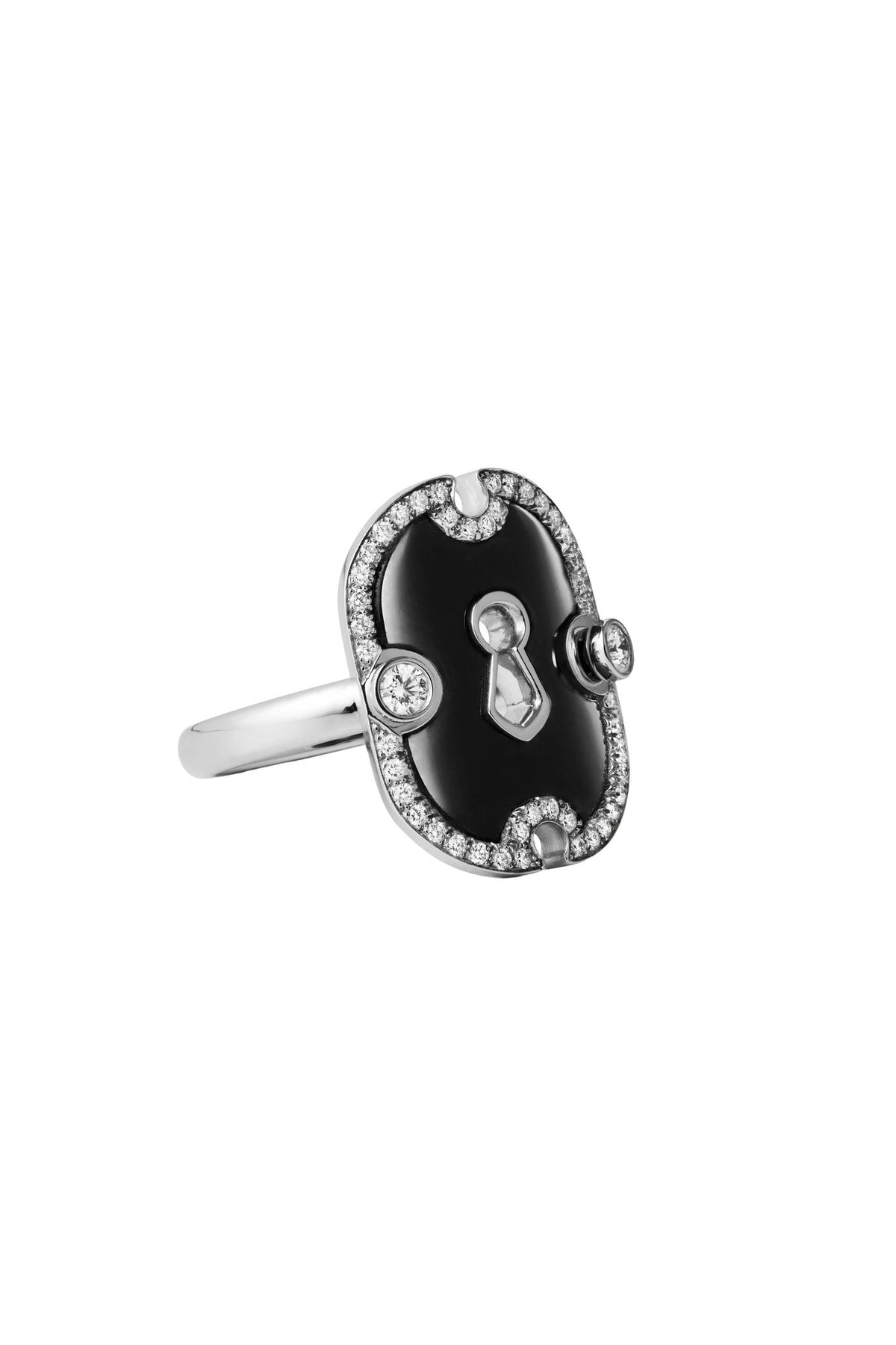 Unlock Onyx 18K Guld Ringe m. Diamant & Onyx