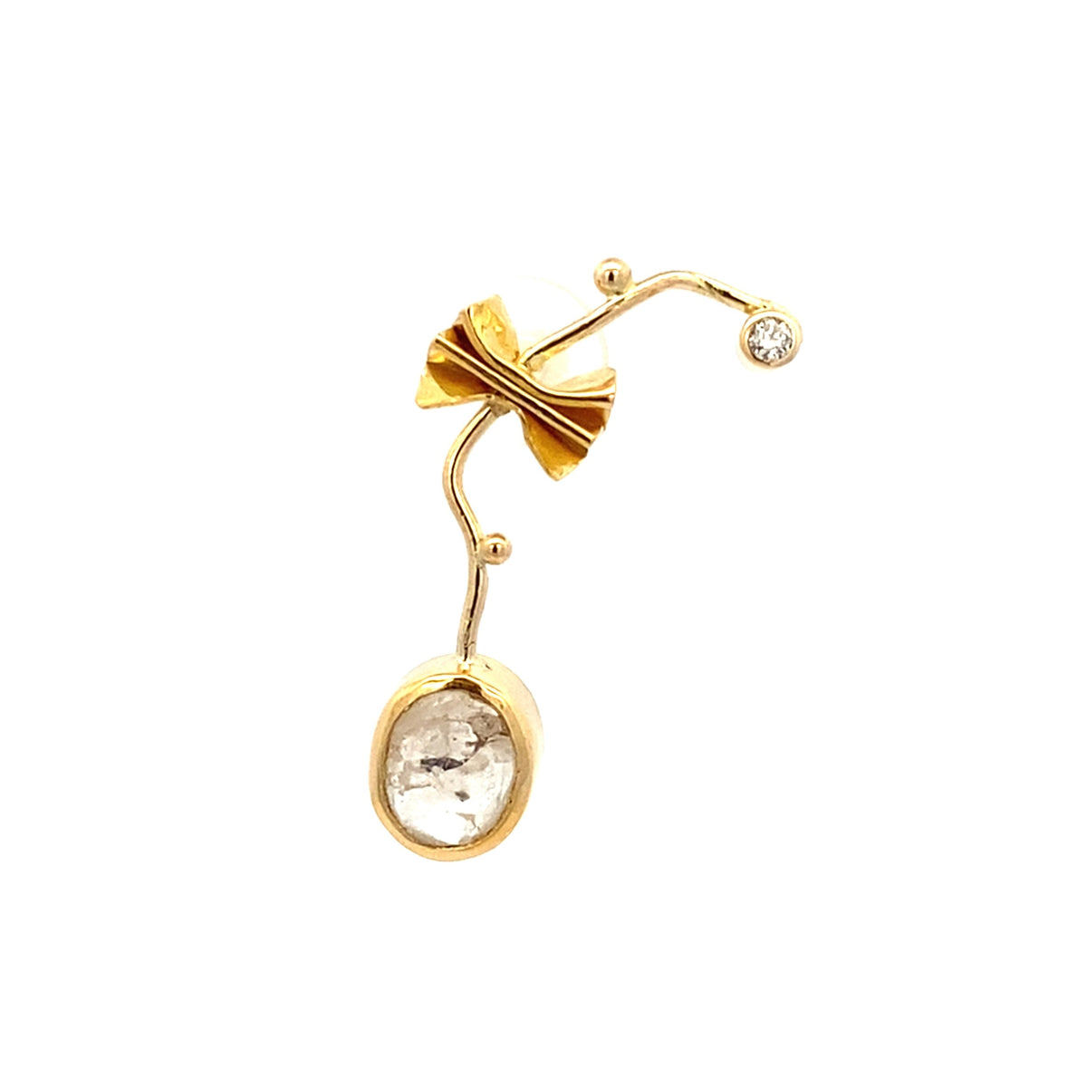 Breeze 18K & 22K Gold Earring w. Sapphire & Diamonds