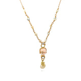Memento Mori 18K & 22K Gold Necklace w. Keshi Pearl, Spinel & Diamond