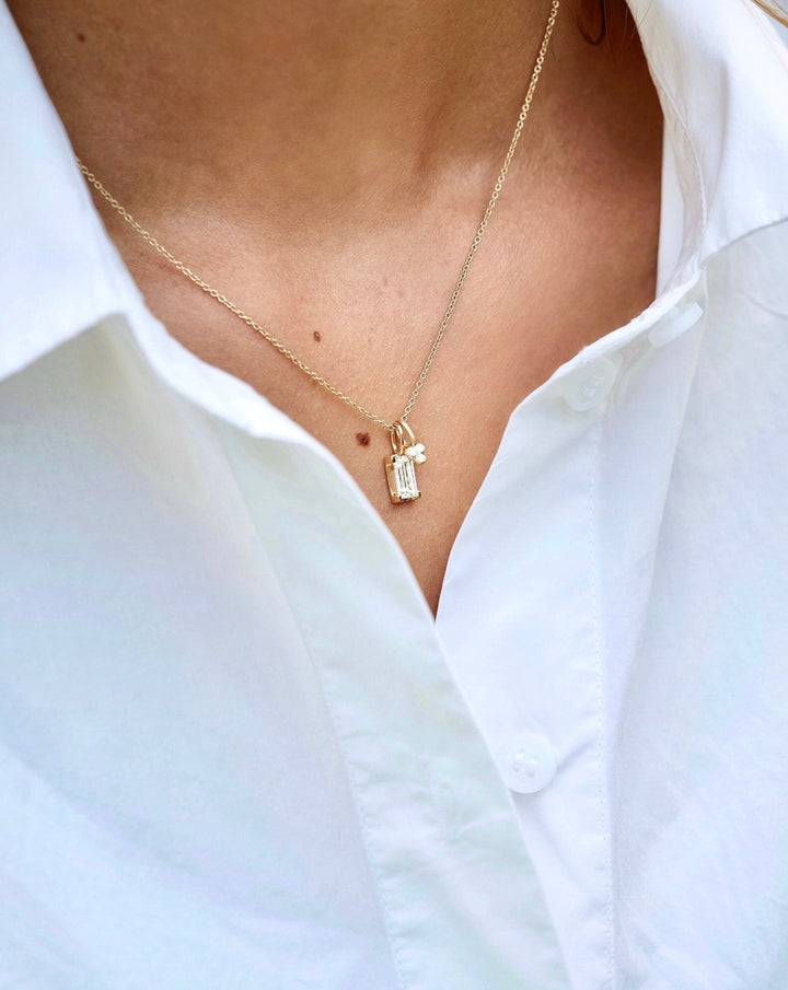 Nord Green 18K Hvidguld Vedhæng m. Turmalin & Diamant