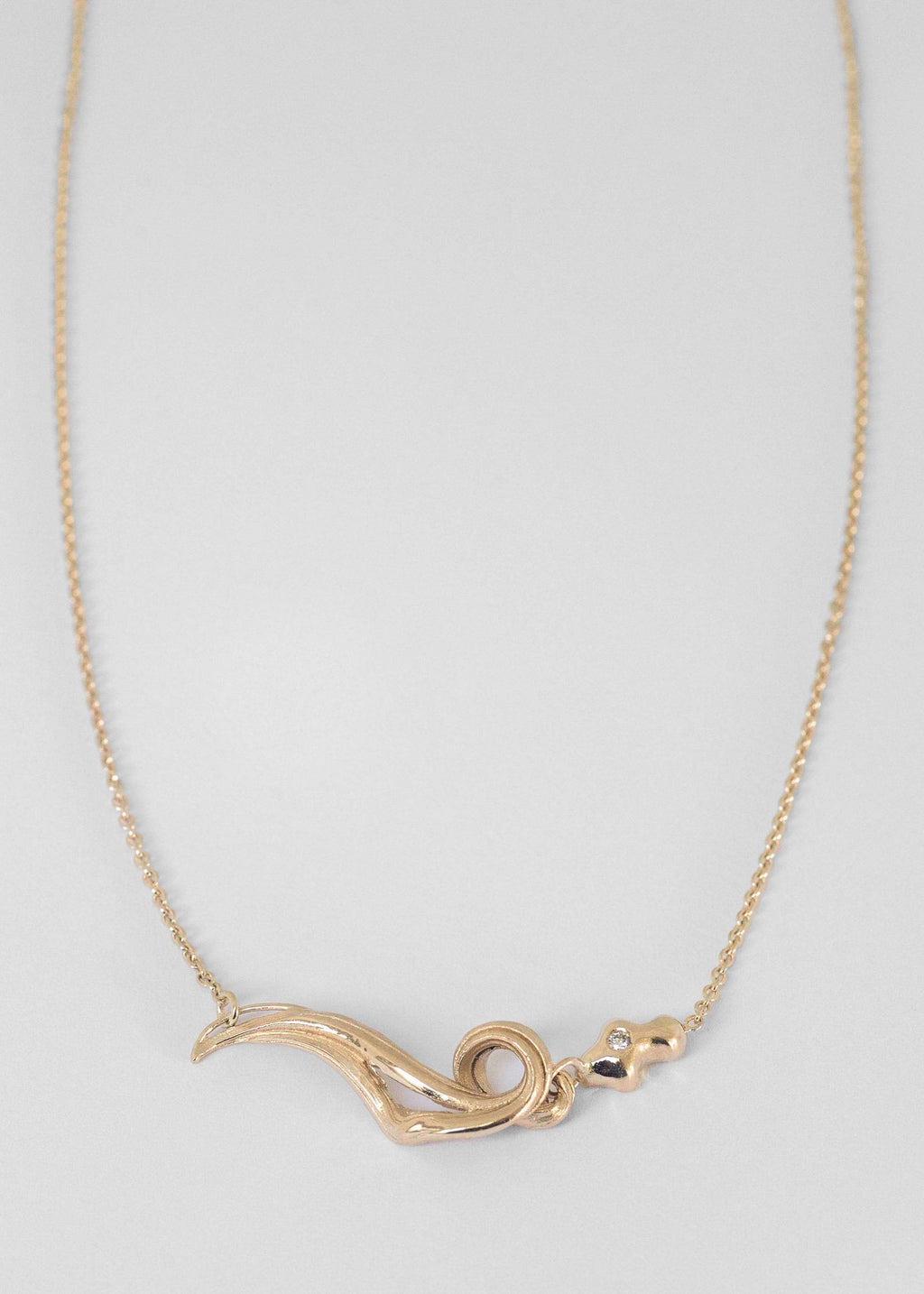 Unda Halskette 14K Gold I Diamant