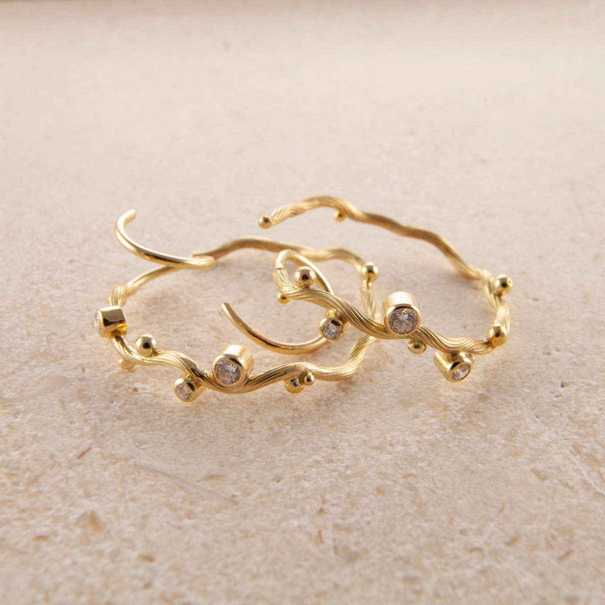 Tallulah Large 18K & 22K Gold Hoop w. Diamonds