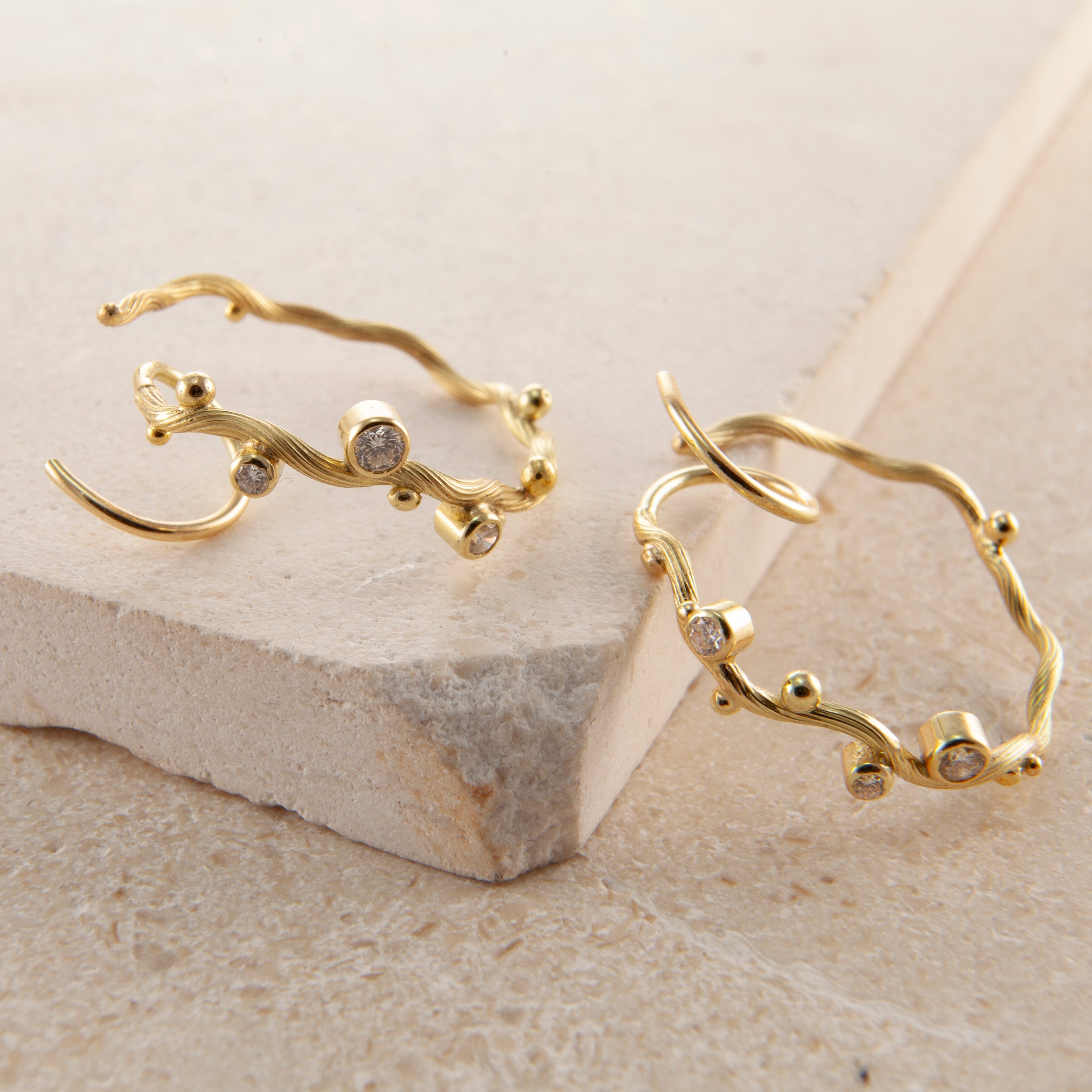 Tallulah Large 18K & 22K Gold Hoop w. Diamonds