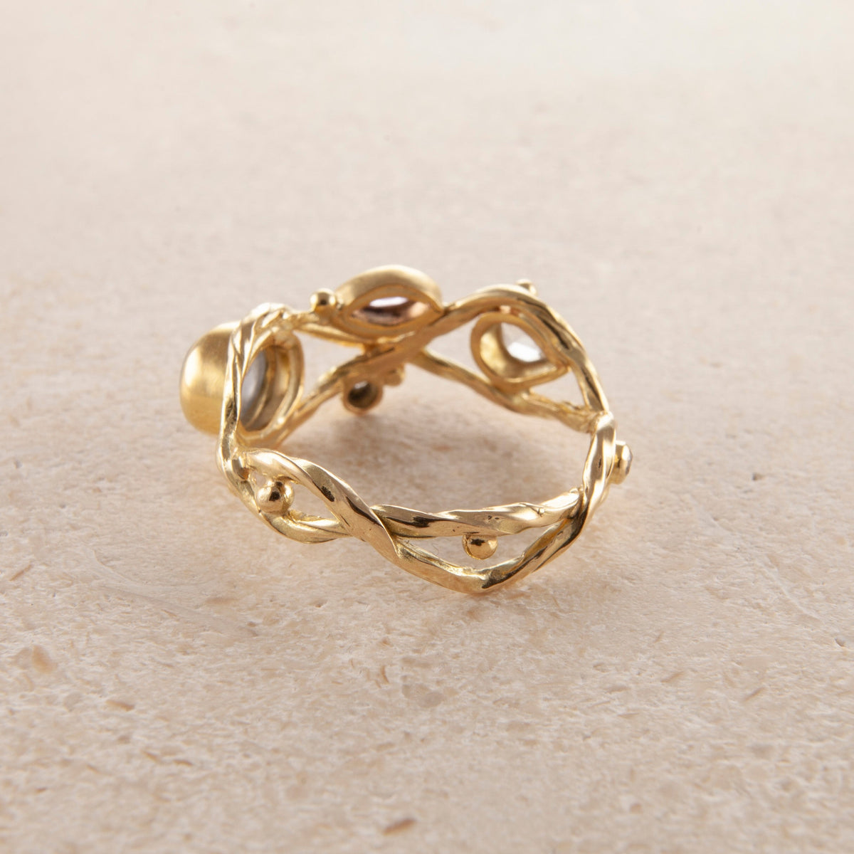 Seafire 18K & 22K Gold Ring w. Star Sapphire & Diamond