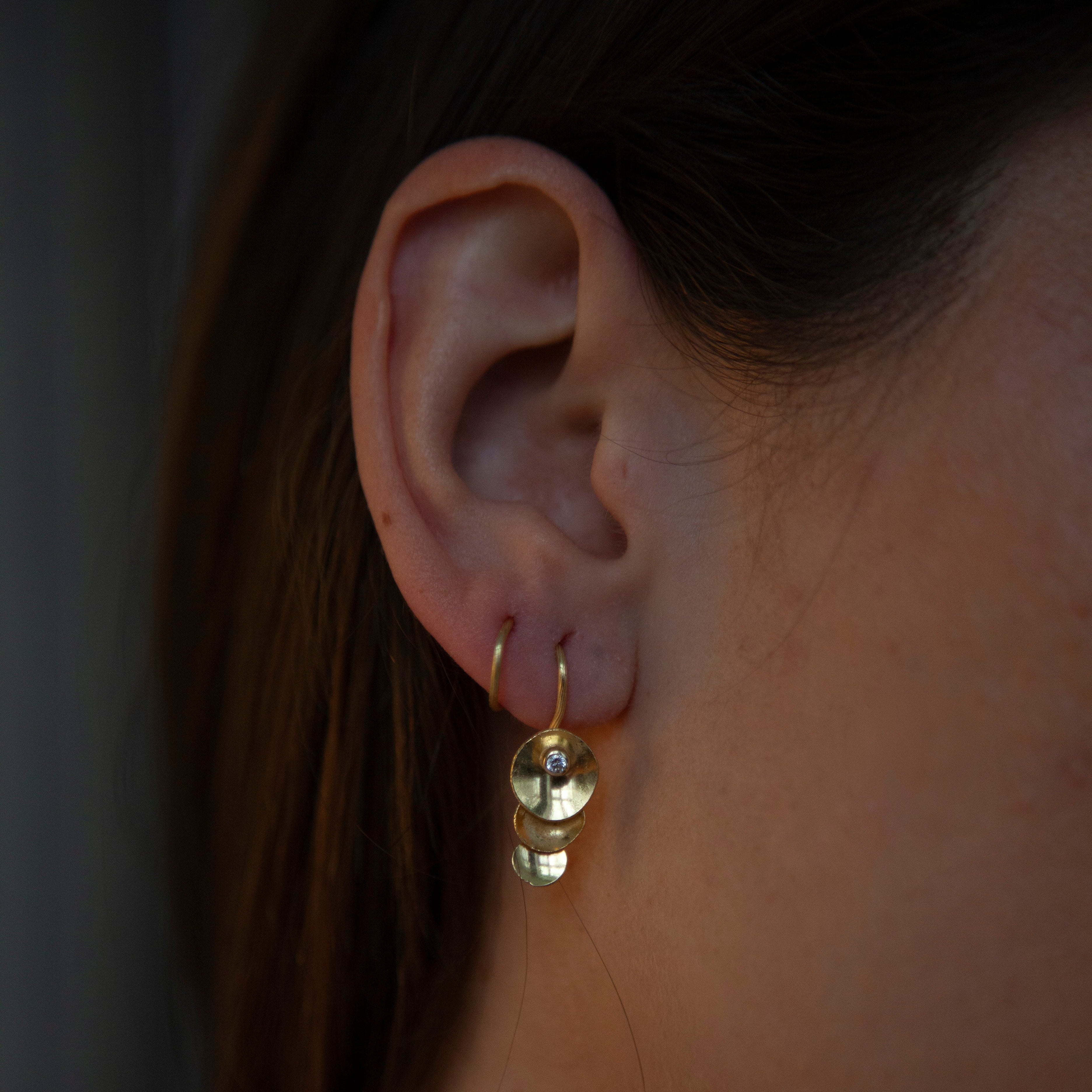 Diatom 18K & 22K Guld Ørering m. Diamant