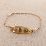Riva 18K & 22K Gold Bracelet w. Keshi Pearl & Diamonds