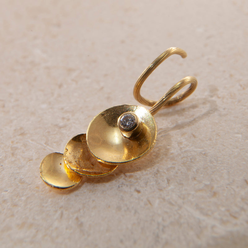 Diatom 18K & 22K Guld Ørering m. Diamant