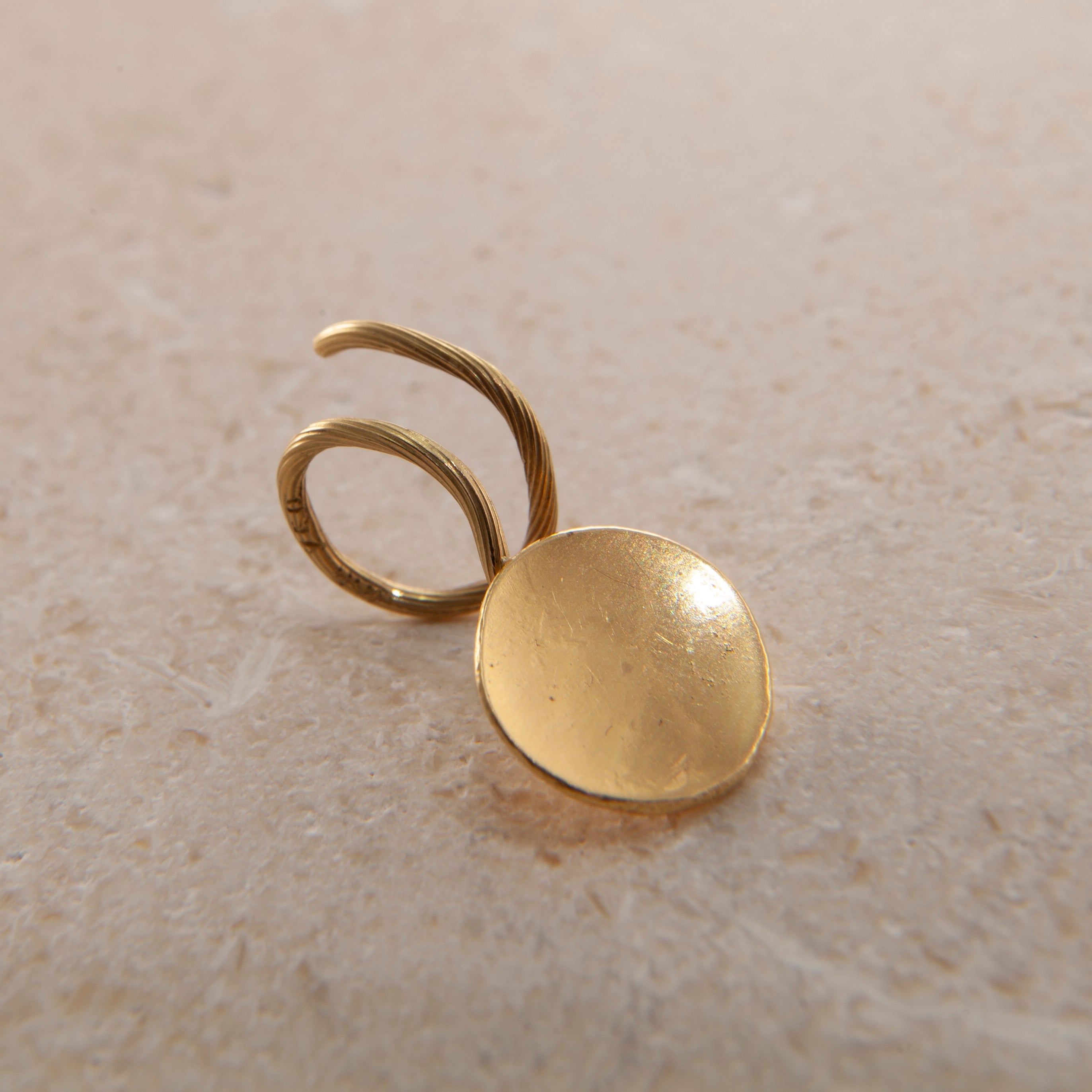 Diatom 18K & 22K Gold Earring w. Diamond