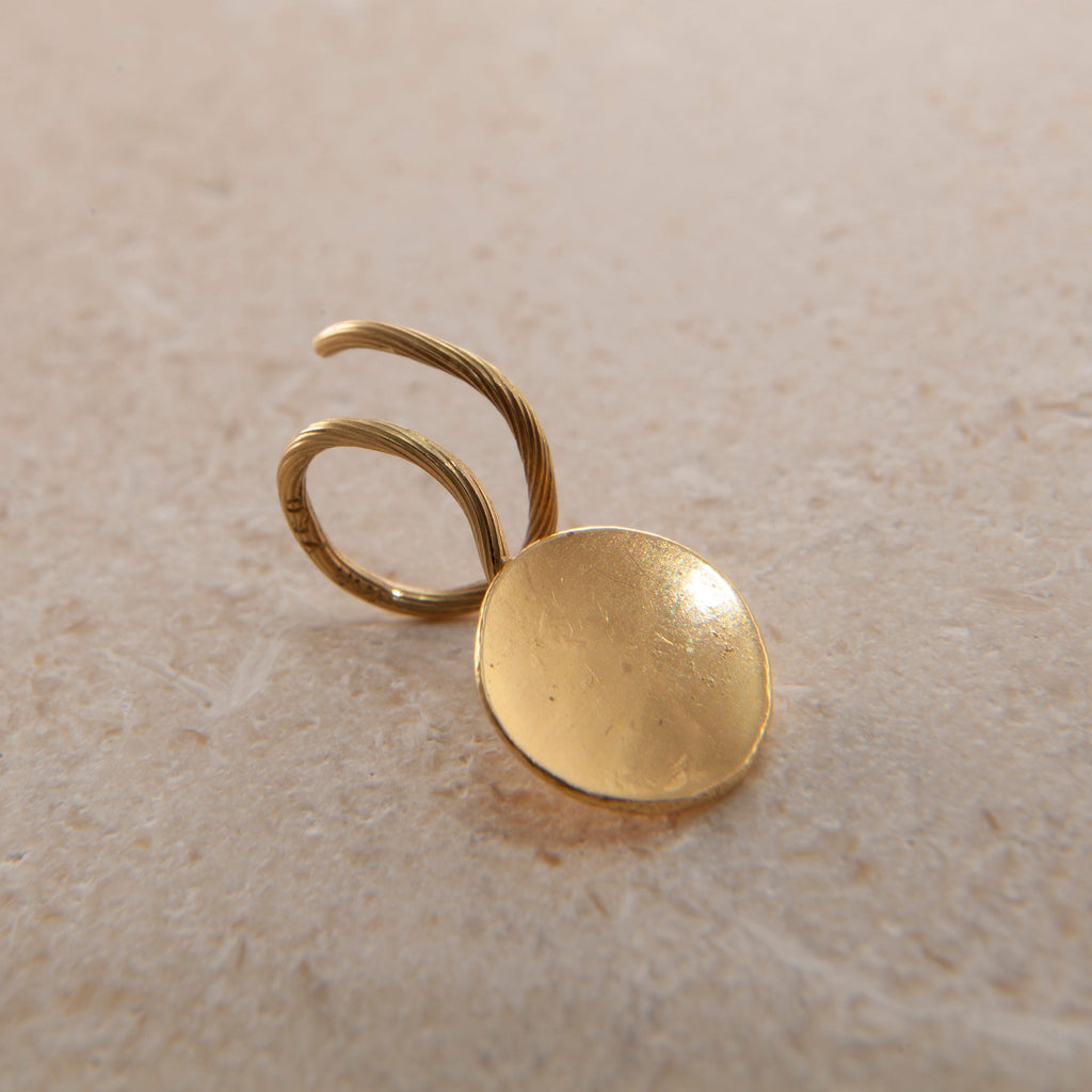 Diatom 18K & 22K Gold Earring w. Diamond