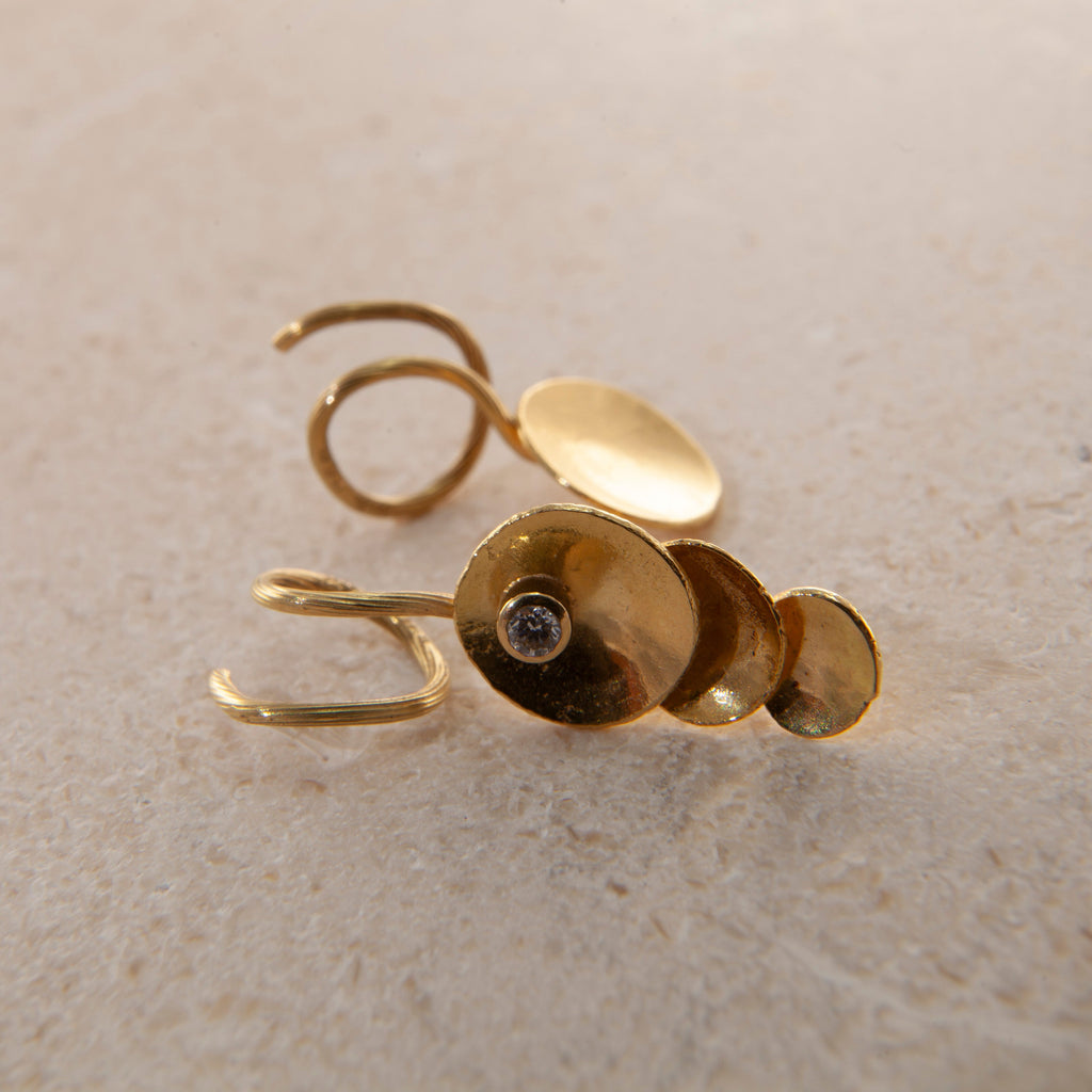 Diatom 18K & 22K Guld Ørering m. Diamant