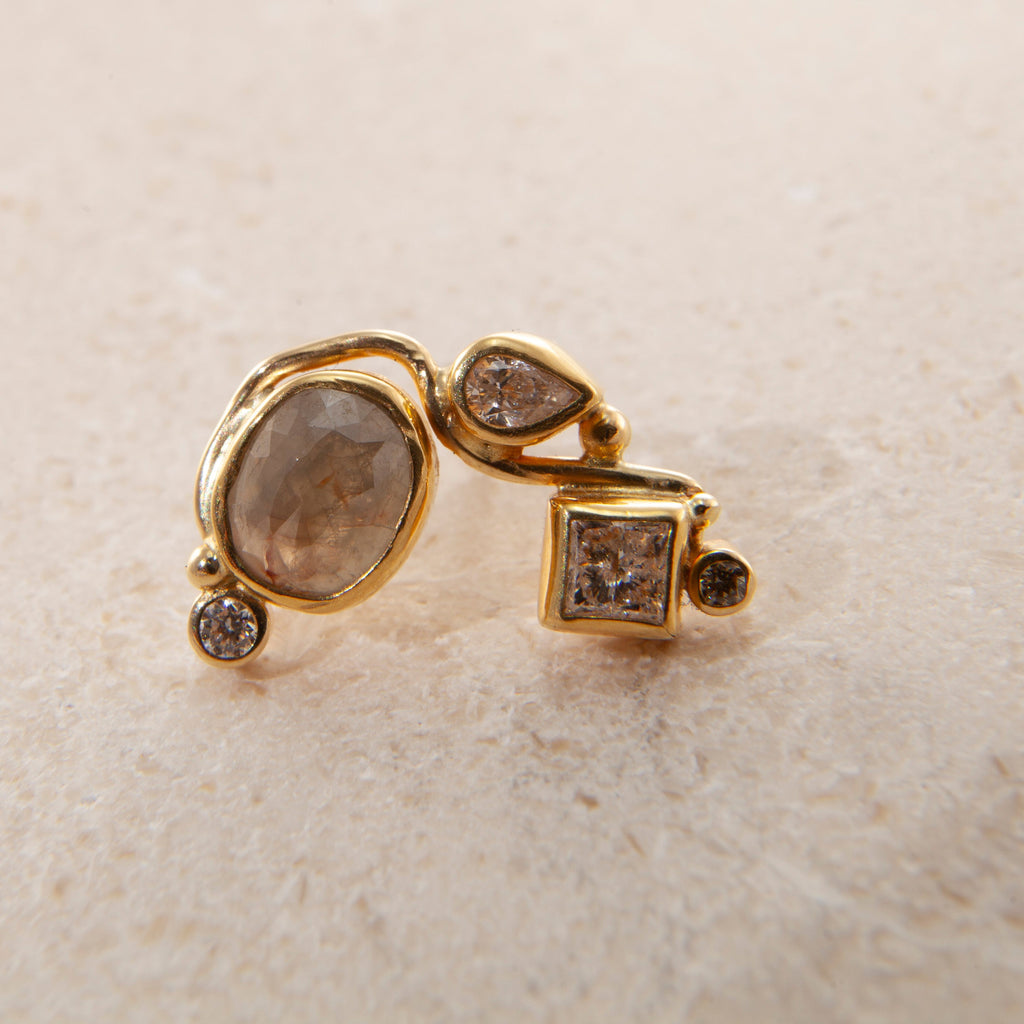 Seafire 18K & 22K Guld Ørering m. Diamanter