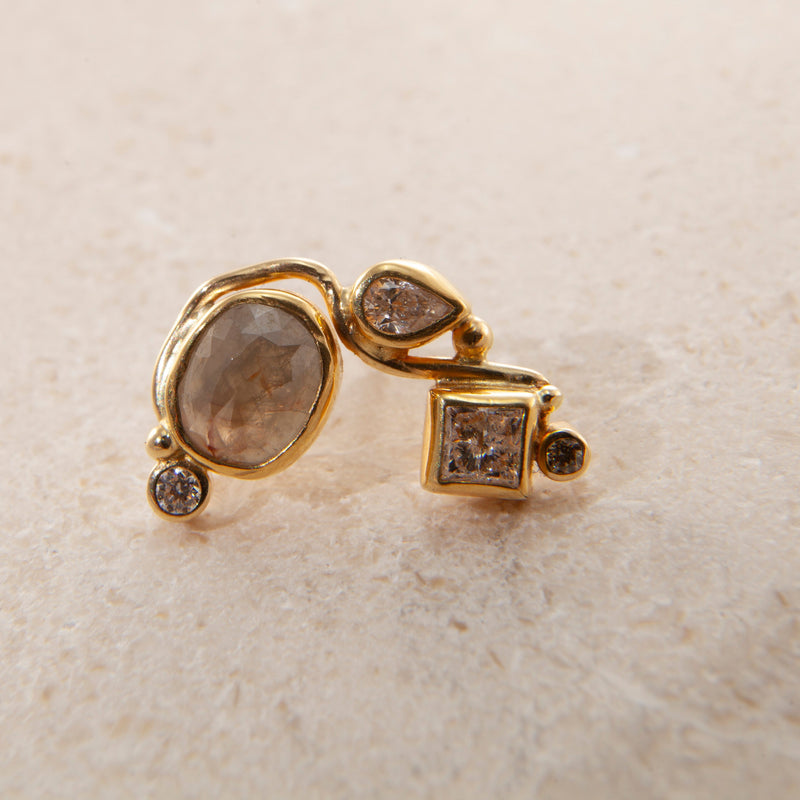 Seafire 18K & 22K Guld Ørering m. Diamanter